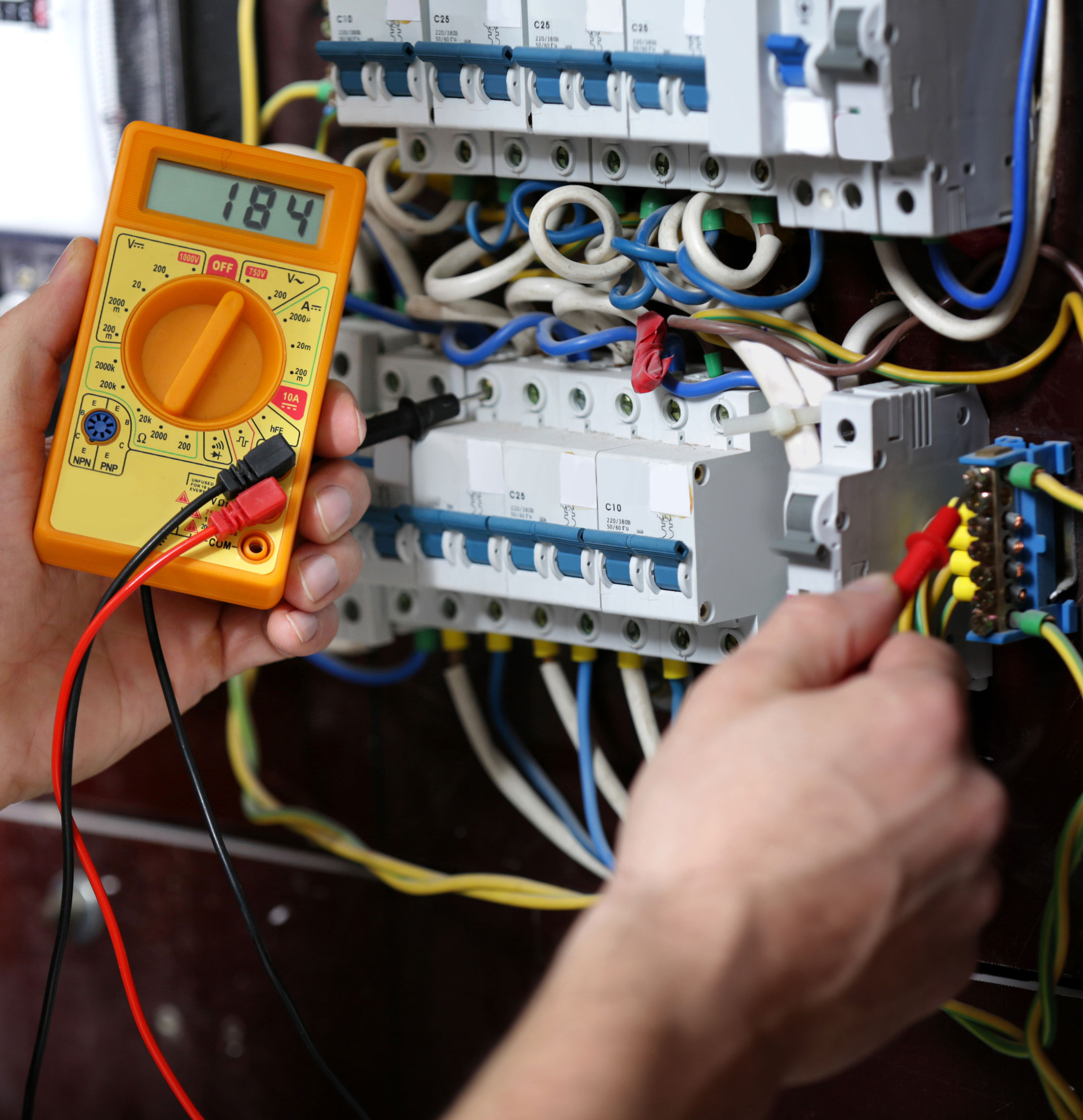 Electrician Measuring Voltage Electrician Measuring Voltage